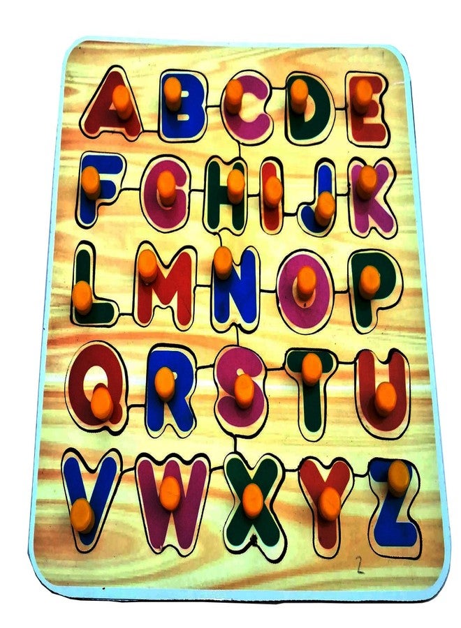 EL SMO Wooden Alphabet Learning Board, Educational Toy for Kids, Pre-School Learning Kit, 26 Letters, Colourful - Image 3